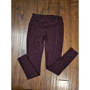 Victorias Secret High Waist Pocket Leggings Burgundy Heathered Yoga Pants 10